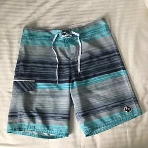 Ezekiel - White & Blue Stripped Short